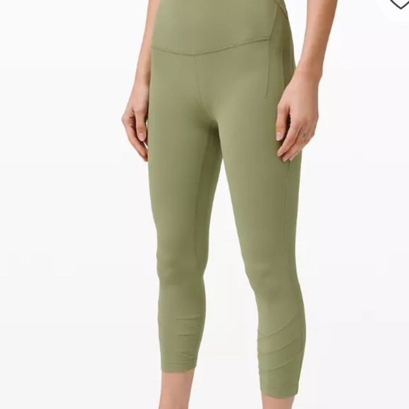 Lululemon Nulu Fold Yoga High-Rise Crop 23" RoseMary Green size 6 - Picture 3 of 14